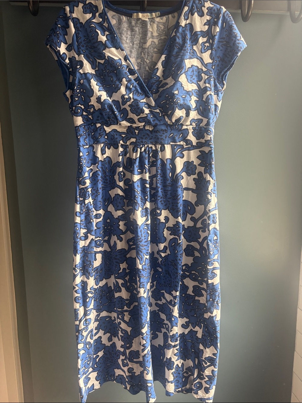 Boden Blue Floral Wrap-Style Women’s Dress 10L